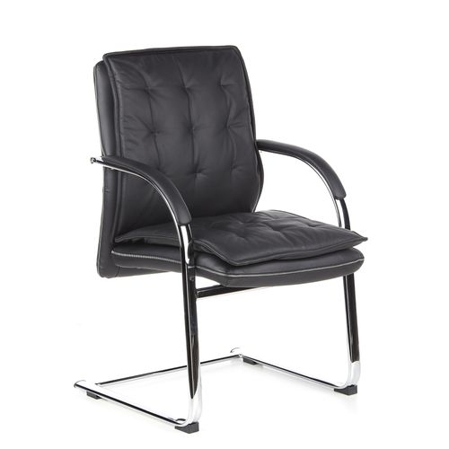 Chaises Cantilever Villa V Cuir Noir Accoudoirs Compris