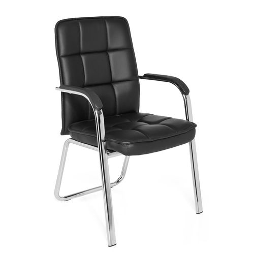 Chaise Borne Simili Noir Accoudoirs Compris