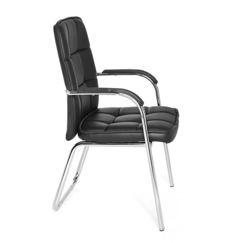 Chaise Borne Simili Noir Accoudoirs Compris