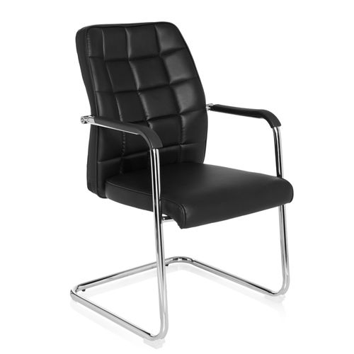 Chaises Cantilever Flexo V Simili Noir Accoudoirs Compris