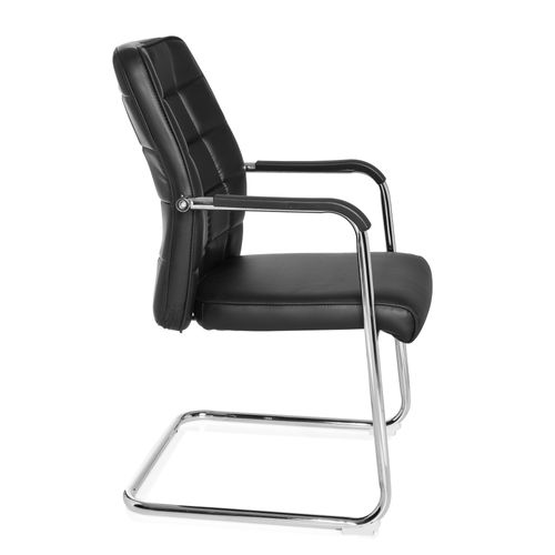 Chaises Cantilever Flexo V Simili Noir Accoudoirs Compris