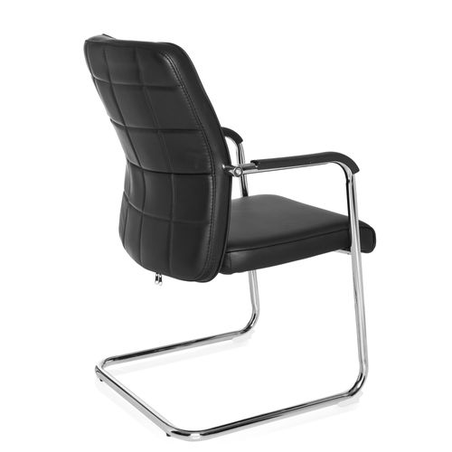 Chaises Cantilever Flexo V Simili Noir Accoudoirs Compris