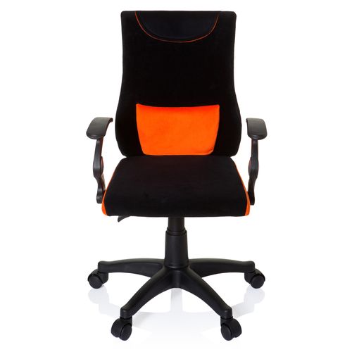 Chaise Pivotante Pour Des Enfants Kiddy Pro Al Tissu Noir/orange Accoudoirs Compris