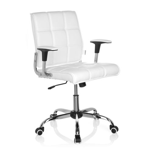 Chaise De Bureau Ernesto Simili Blanc Accoudoirs Compris