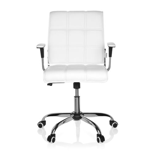 Chaise De Bureau Ernesto Simili Blanc Accoudoirs Compris