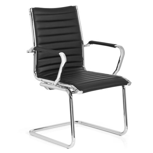 Chaises Cantilever Vemona V Simili Noir Accoudoirs Compris