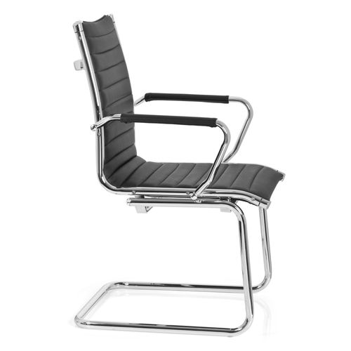 Chaises Cantilever Vemona V Simili Noir Accoudoirs Compris