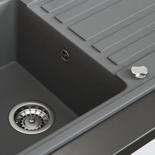 Évier  12322 Gris 76.5x46cm Avec Emplacement De Séchage
