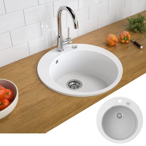 Évier 12540 Blanc 50.5x50.5cm Rond