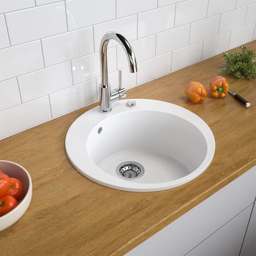 Évier 12540 Blanc 50.5x50.5cm Rond