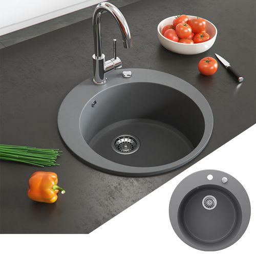 Évier  12541 Gris 50.5x50.5cm Rond
