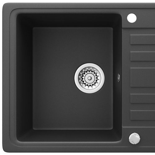 Évier  12551 Noir 57.5x46cm Avec Emplacement De Séchage