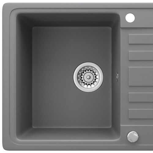 Évier 12553 Gris 57.5x46cm Avec Emplacement De Séchage