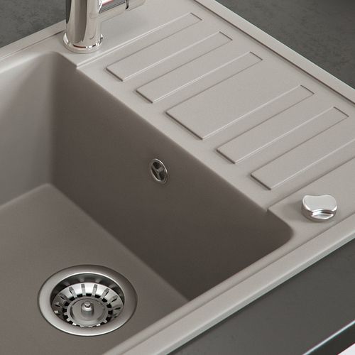 Évier 12554 Beige 57.5x46cm Avec Emplacement De Séchage