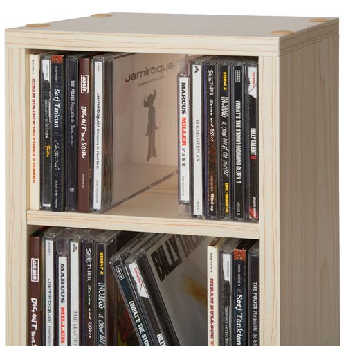 Étagère Dvd Cd Aspect Bois Réglable Amovible  90x21x20cm Marron Hêtre