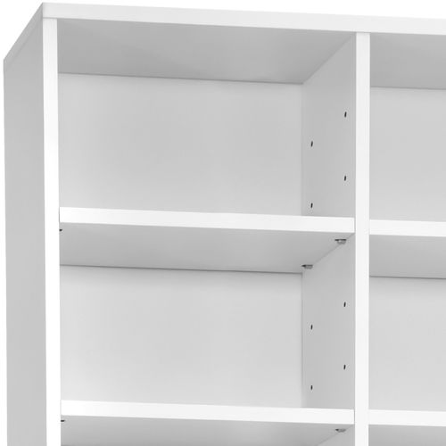 Étagère Dvd Cd Aspect Bois Avec Etagères Réglable 180x102x23,5cm Blanc