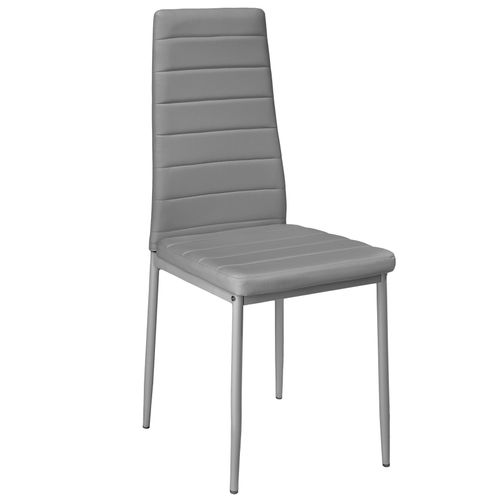 Ensemble De 6 Chaises De Salle à Manger Aspect Cuir Ergonomiques Gris