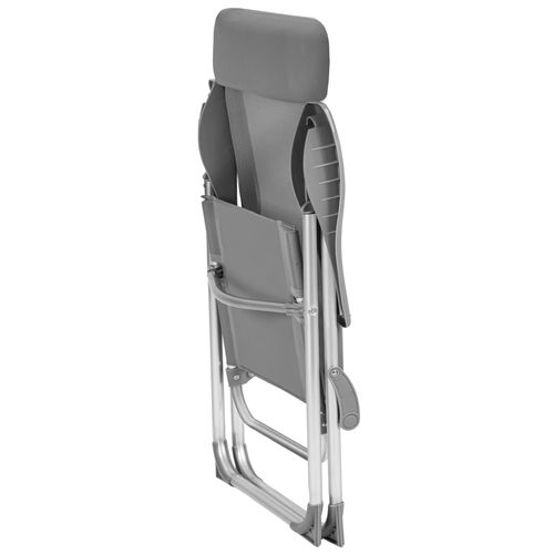 Lot De 4 Chaises De Jardin Pliantes En Aluminium Gris