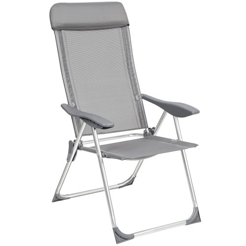 Lot De 4 Chaises De Jardin Pliantes En Aluminium Gris
