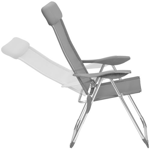 Lot De 4 Chaises De Jardin Pliantes En Aluminium Gris
