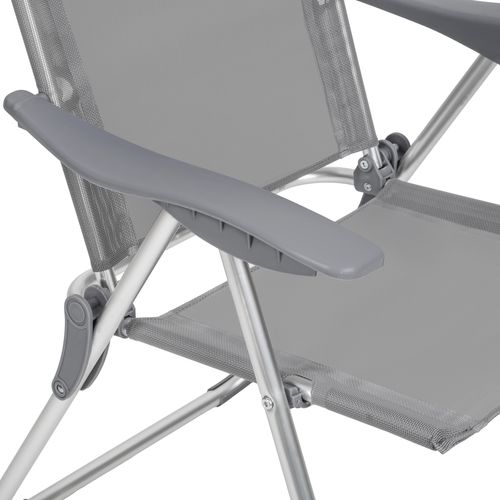 Lot De 4 Chaises De Jardin Pliantes En Aluminium Gris