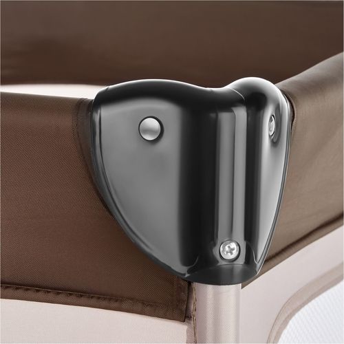 Lit De Voyage Pour Enfants Pliable Et Réglable En Hauteur Avec Sac De Transport Marron