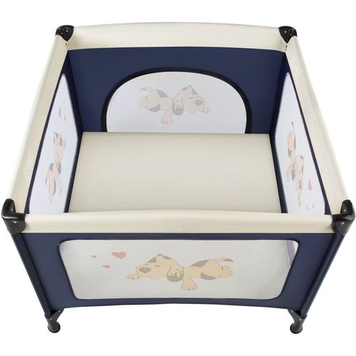 Lit De Voyage Pour Enfants Pliable Et Réglable En Hauteur Avec Sac De Transport Bleu