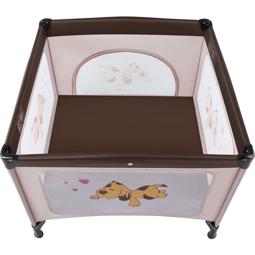 Lit De Voyage Pour Enfants Pliable Et Réglable En Hauteur Avec Sac De Transport Marron