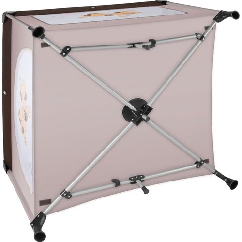 Lit De Voyage Pour Enfants Pliable Et Réglable En Hauteur Avec Sac De Transport Marron