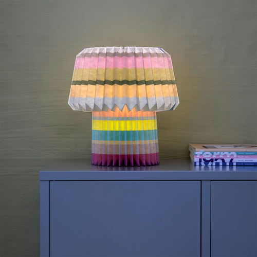 Lampe De Table En Papier Stripes H31cm Multicolore