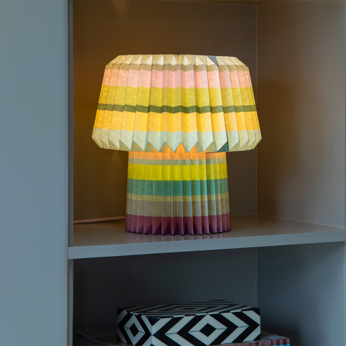 Lampe De Table En Papier Stripes H31cm Multicolore