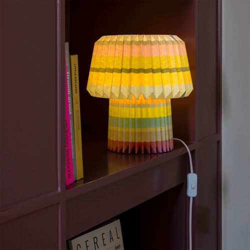Lampe De Table En Papier Stripes H31cm Multicolore