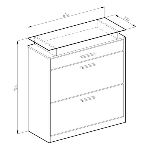Meuble à Chaussure Alex 20671 Sonoma 89x104cm