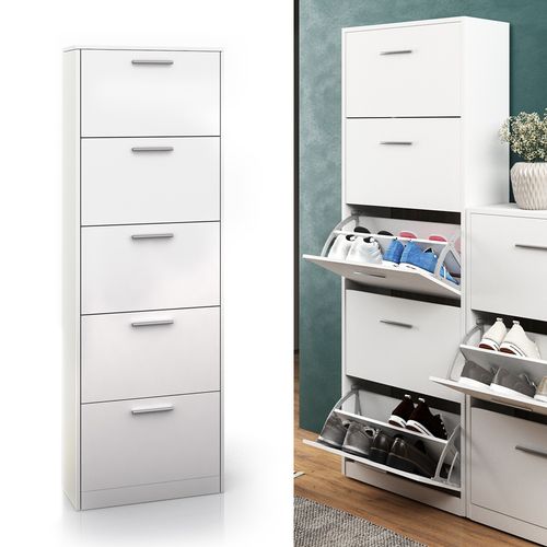 Meuble à Chaussure Gizmo 20822 Blanc 59x169.5cm