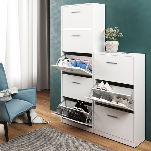 Meuble à Chaussure Gizmo 20822 Blanc 59x169.5cm