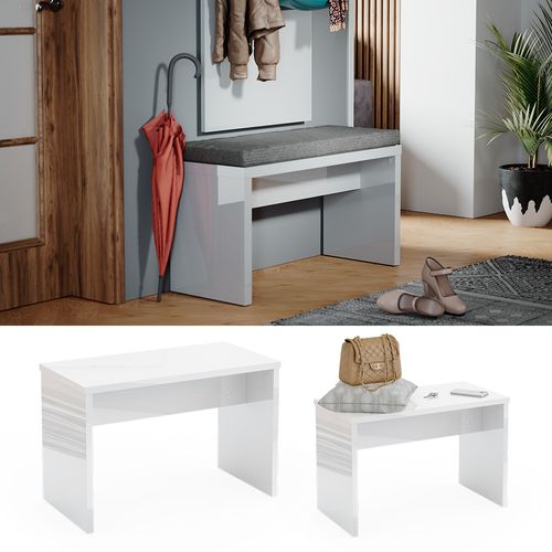 Banc Viola 20973 Blanc 90cm Pour Table De Maquillage