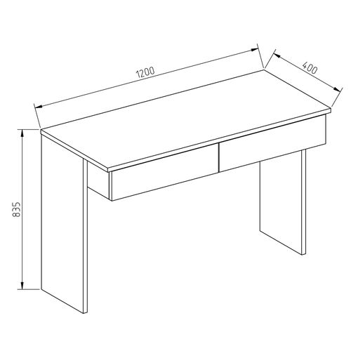 Coiffeuse Azur 20975 Blanc 120cm Sans Miroir