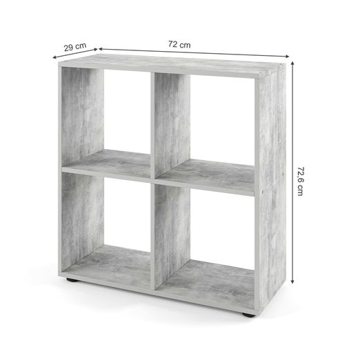Meuble De Rangement Cube Tetra 23953 Béton 72.6x72cm