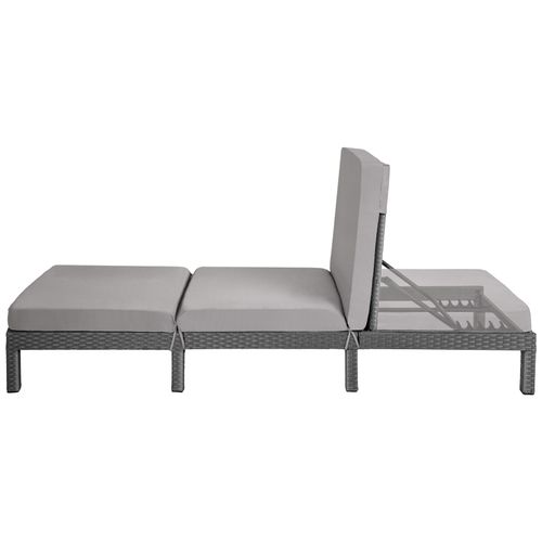 Bain De Soleil En Rotin Robuste Gris