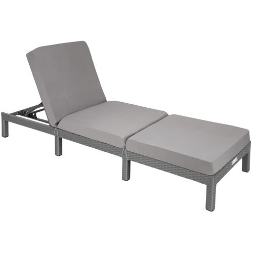 Bain De Soleil En Rotin Robuste Gris