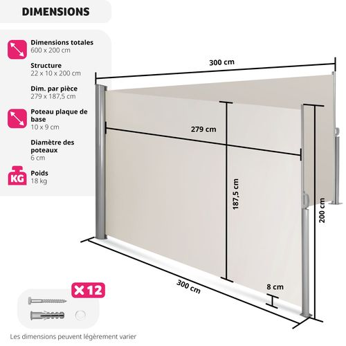 Paravent Rétractable Double Beige