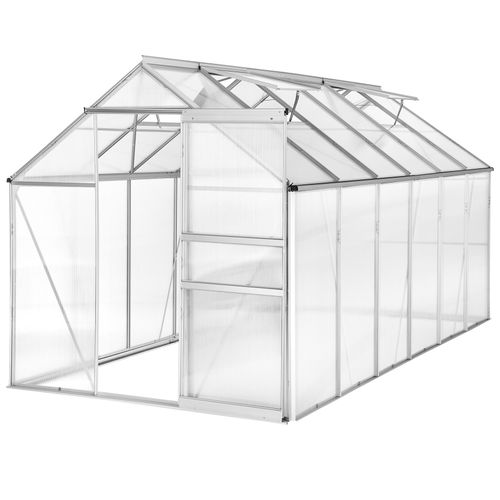 Serre De Jardin 5,85 M³ Sans Fondation Avec Fenêtre De Toit (lucarne) Blanc Transparent