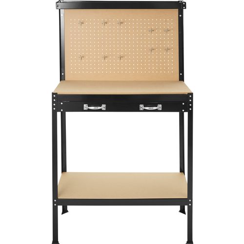 Établi Avec Panneau Perforé Tiroir Spacieux Noir