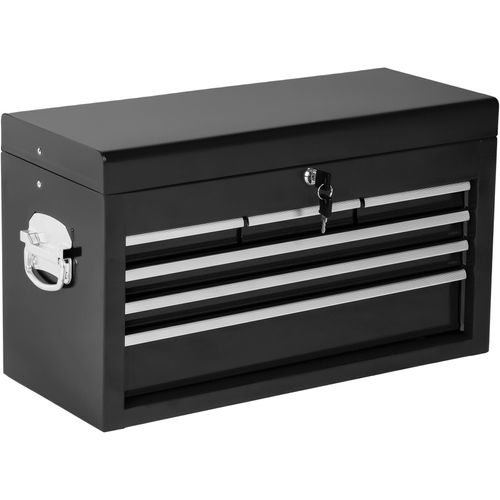 Servante D'atelier 10 Compartiments Spacieux Verrouillables Tapis Antidérapant Noir