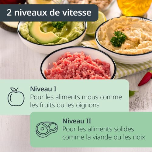 Hachoir Multi Électrique - Kitchen Gadgets - 2 Vitesses - 1,2 L - Noir / Inox