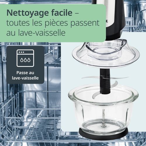 Hachoir Multi Électrique - Kitchen Gadgets - 2 Vitesses - 1,2 L - Noir / Inox