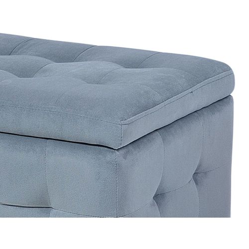 Pouf De Rangement Michigan Velours Gris Clair