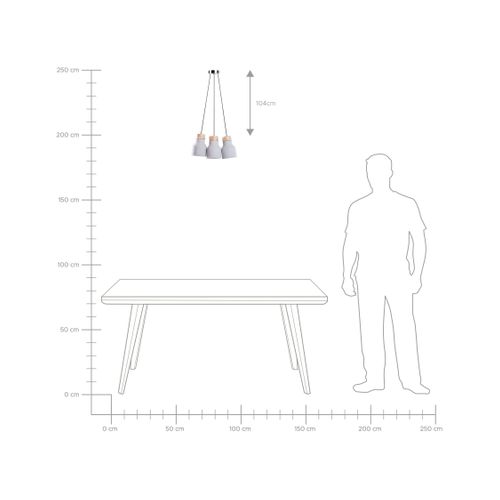 Lampe Suspension Baht Béton Gris