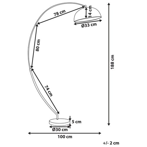 Lampadaire Kama Métal Argenté