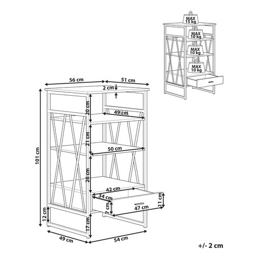 Bibliothèque 3 Étagères Taupe Keene